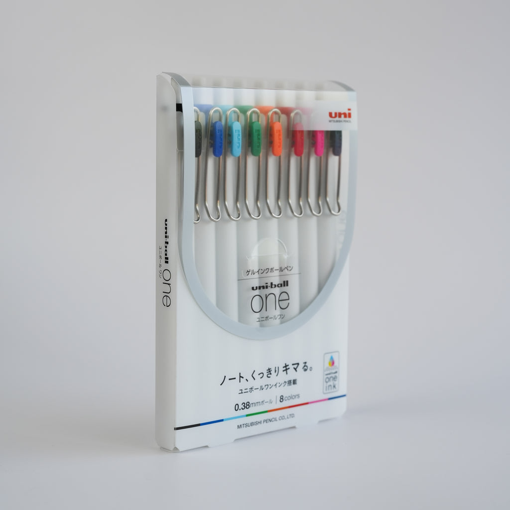MITSUBISHI PENCIL uni-ball one – Set de stylos gel – 0,38 mm (8 couleurs)