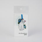 Marque-page en acier inoxydable NEKO Chat – Série florale