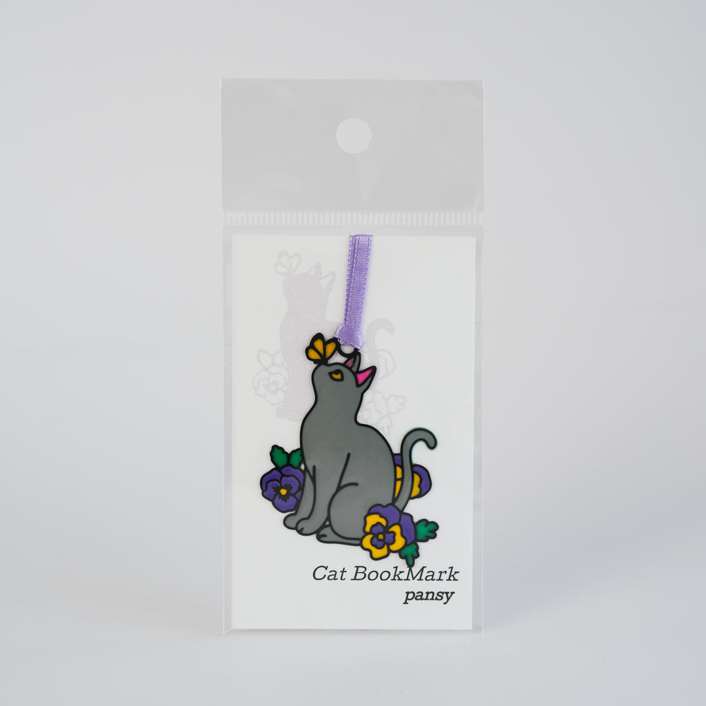 Marque-page en acier inoxydable NEKO Chat – Série florale