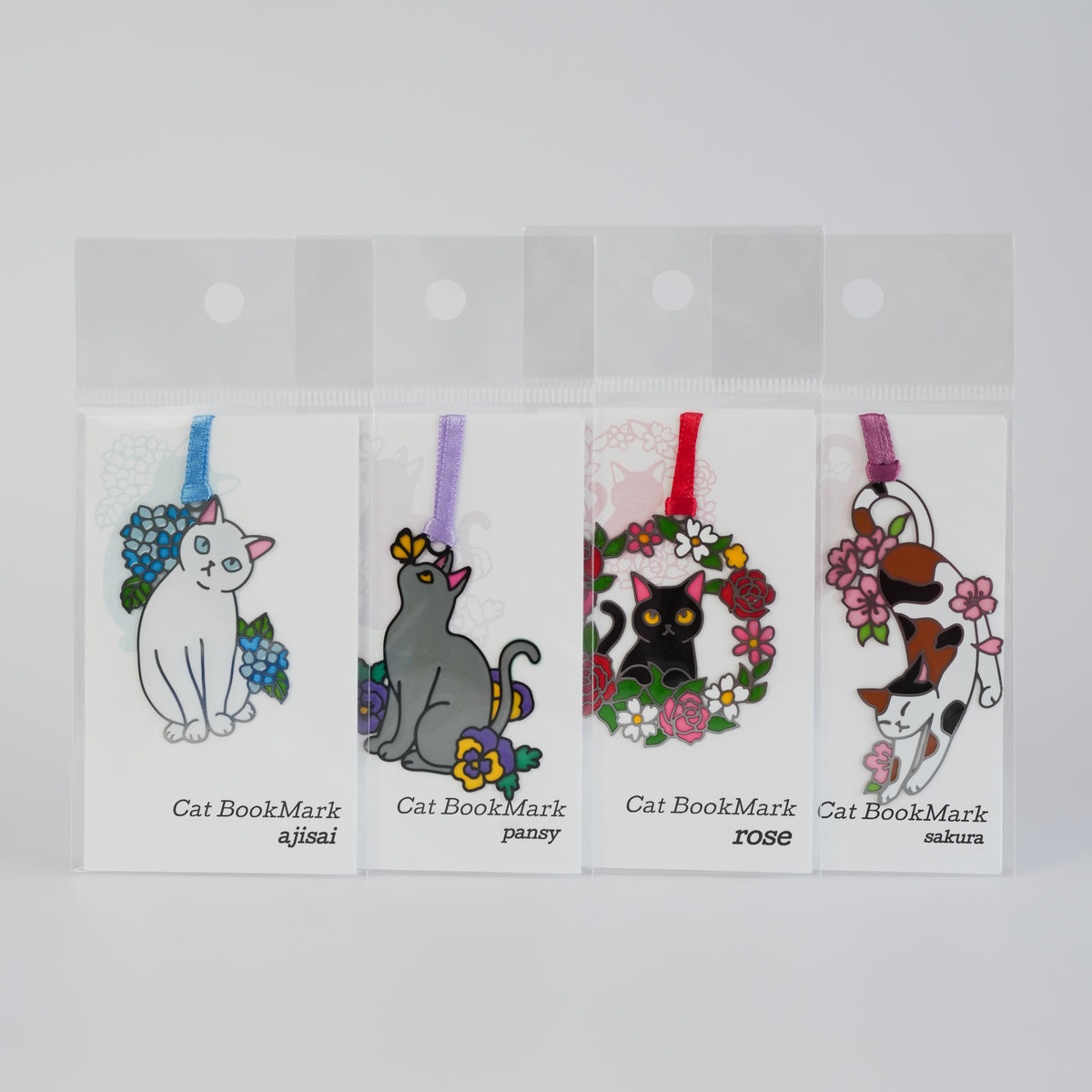 NEKO Cat Stainless Steel Bookmark – Floral Series